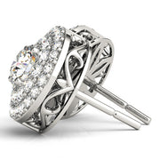 Diamond Round Halo Earrings