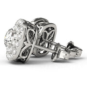 18K Rose Gold 3/4 ct tw Halo Diamond Earring