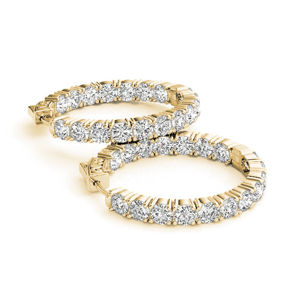 18K Yellow Gold 1 7/8 ct tw Fashion Diamond Earring