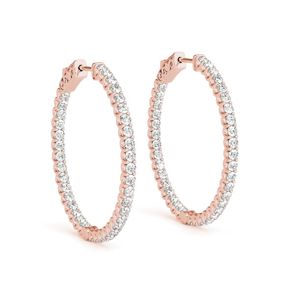 14K Rose Gold 1/4 ct tw Fashion Diamond Earring
