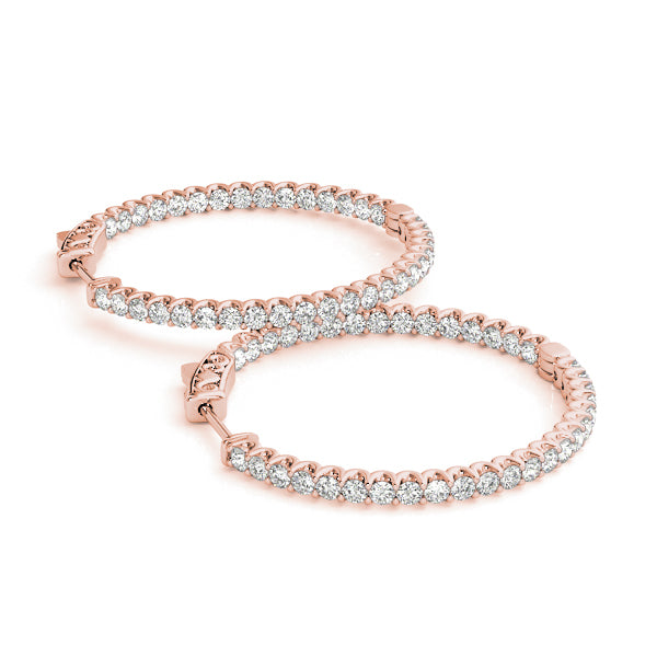 18K Rose Gold 1/4 ct tw Fashion Diamond Earring