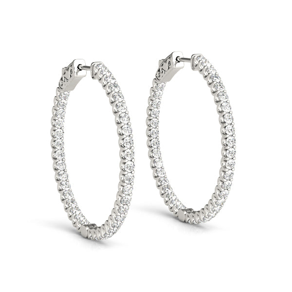 14K White Gold 1/4 ct tw Fashion Diamond Earring