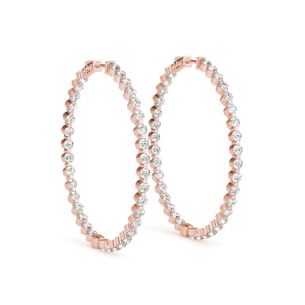18K Rose Gold 1/2 ct tw Fashion Diamond Earring