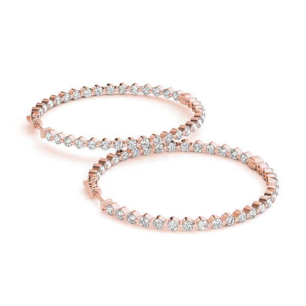 14K Rose Gold 1/2 ct tw Fashion Diamond Earring
