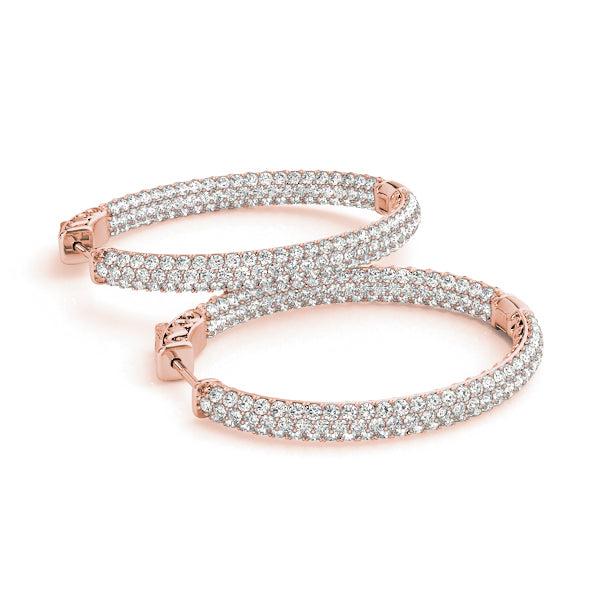 18K Rose Gold 1 ct tw Fashion Diamond Earring