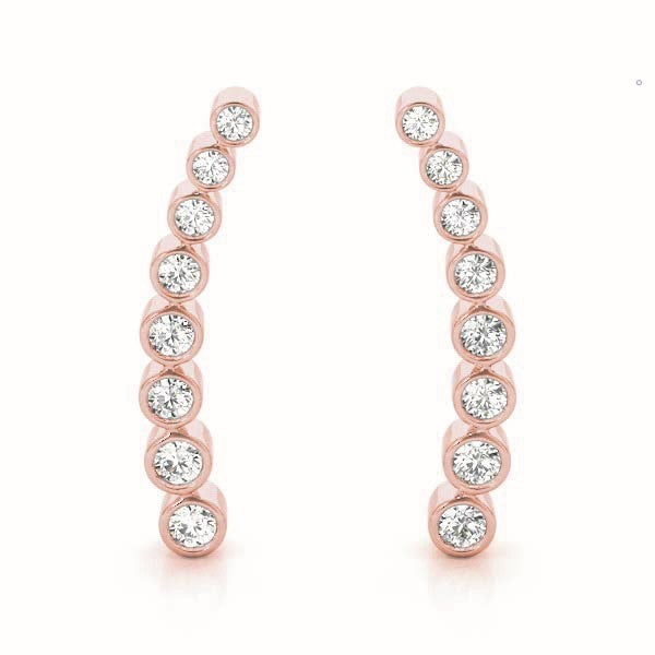 14K Rose Gold 1/6 ct tw Fashion Diamond Earring