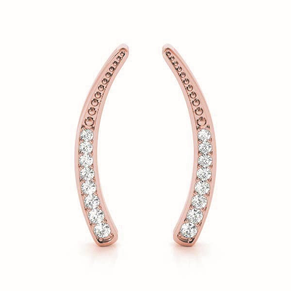 14K Rose Gold 1/6 ct tw Fashion Diamond Earring