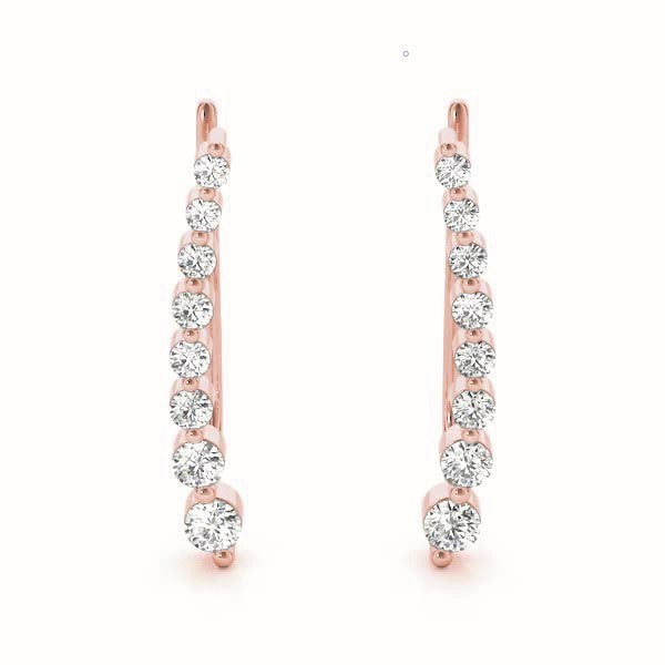 14K Rose Gold 1/8 ct tw Fashion Diamond Earring