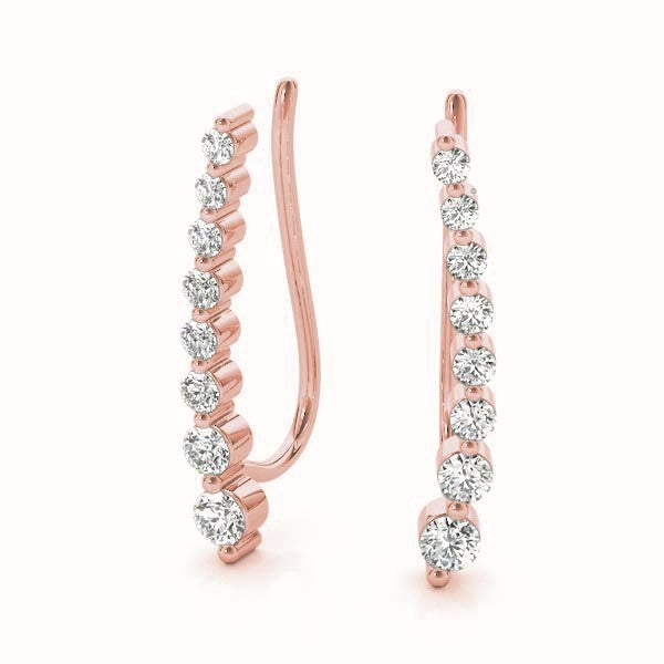 14K Rose Gold 1/8 ct tw Fashion Diamond Earring