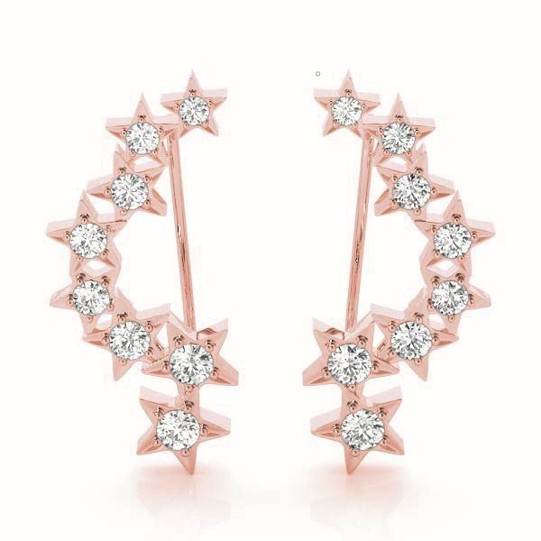 14K Rose Gold 1/6 ct tw Fashion Diamond Earring