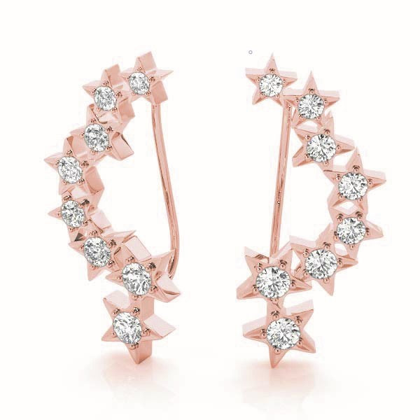 14K Rose Gold 1/6 ct tw Fashion Diamond Earring