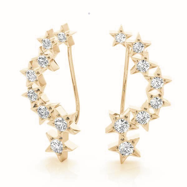 14K Yellow Gold 1/6 ct tw Fashion Diamond Earring