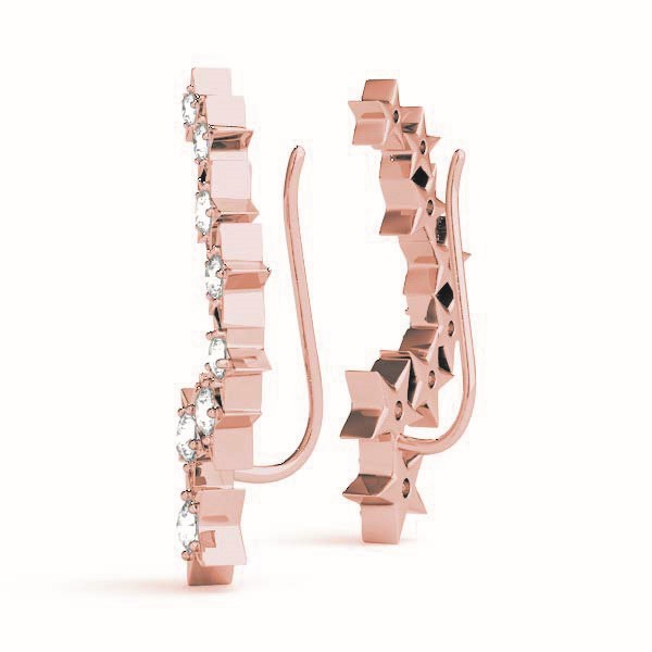 14K Rose Gold 1/6 ct tw Fashion Diamond Earring