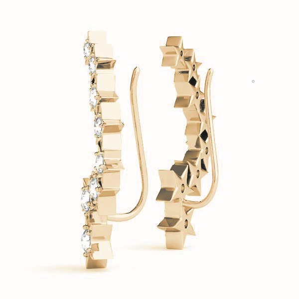 14K Yellow Gold 1/6 ct tw Fashion Diamond Earring