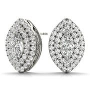 Diamond Halo Round Earrings