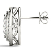 Diamond Halo Round Earrings