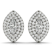 Diamond Halo Round Earrings