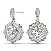 Brilliant Round Diamond Halo Earrings