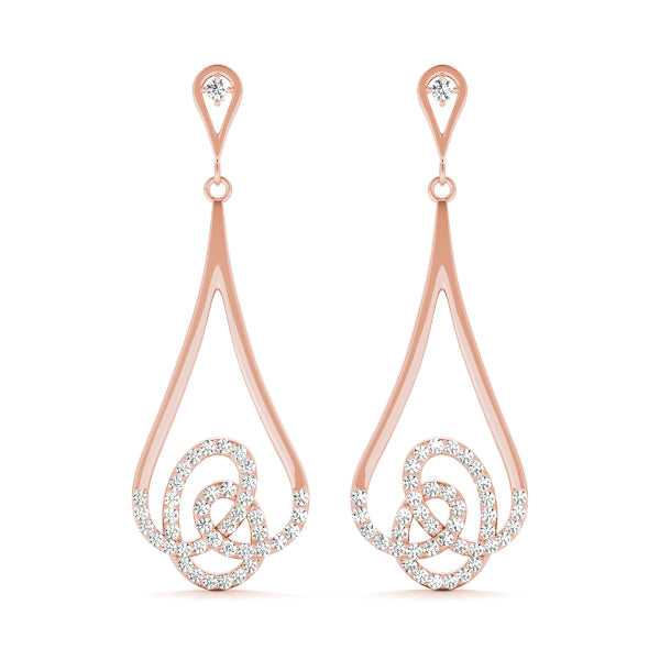 14K Rose Gold 1/3 ct tw Fashion Diamond Earring