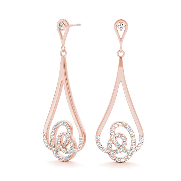 14K Rose Gold 1/3 ct tw Fashion Diamond Earring