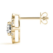 18K Yellow Gold 5/8 ct tw Halo Diamond Earring