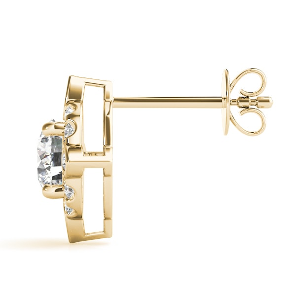 18K Yellow Gold 5/8 ct tw Halo Diamond Earring