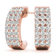 18K Rose Gold 1/2 ct tw J-Hoops Diamond Earring