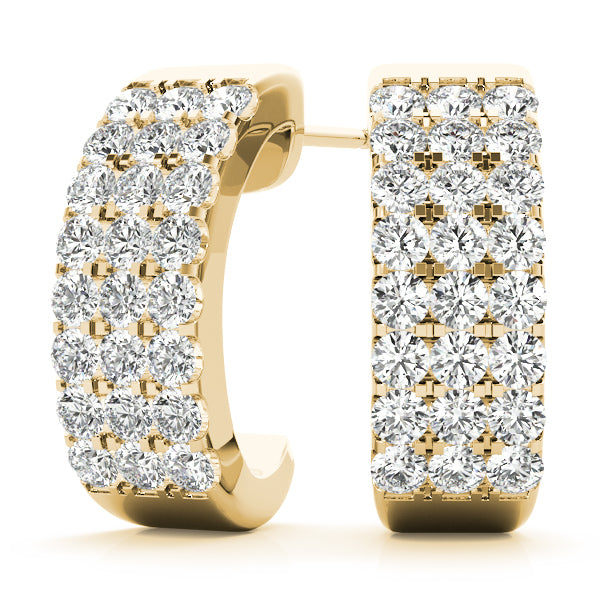 14K Yellow Gold 1/2 ct tw J-Hoops Diamond Earring