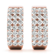 18K Rose Gold 1/2 ct tw J-Hoops Diamond Earring