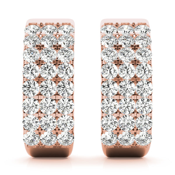 18K Rose Gold 1/2 ct tw J-Hoops Diamond Earring