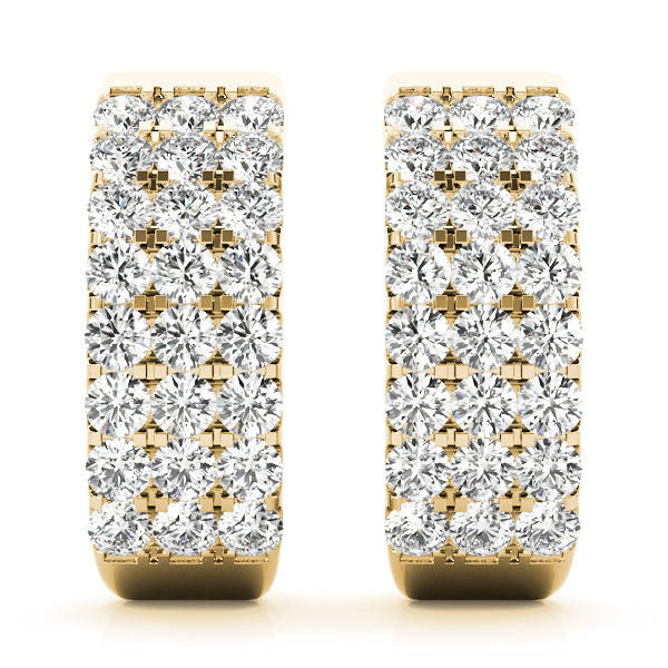 18K Yellow Gold 1/2 ct tw J-Hoops Diamond Earring