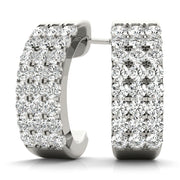 14K White Gold 1/2 ct tw J-Hoops Diamond Earring