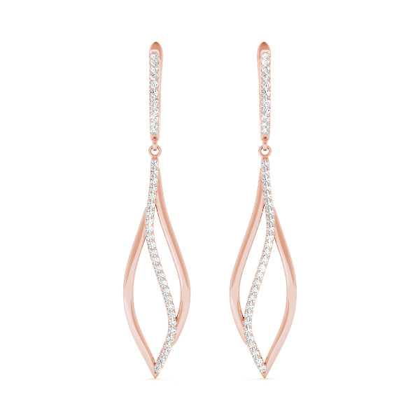 14K Rose Gold 1/5 ct tw Fashion Diamond Earring