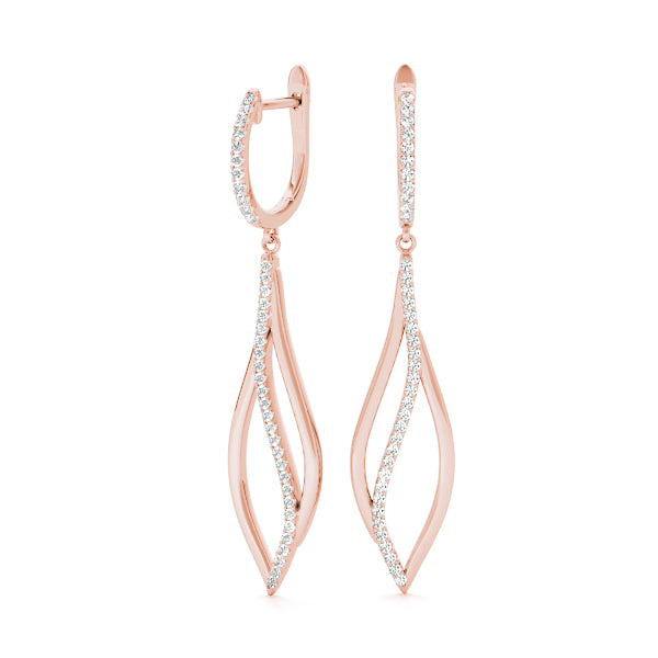 14K Rose Gold 1/5 ct tw Fashion Diamond Earring