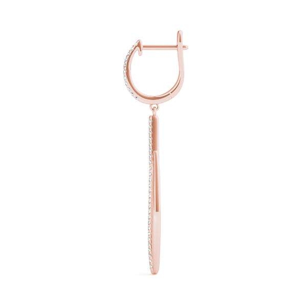 14K Rose Gold 1/5 ct tw Fashion Diamond Earring