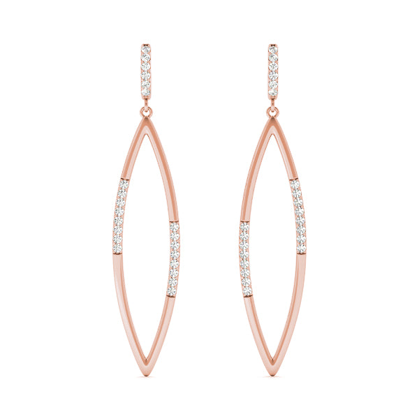 14K Rose Gold 1/10 ct tw Fashion Diamond Earring