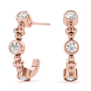 14K Rose Gold 1/2 ct tw J-Hoops Diamond Earring