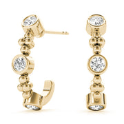 18K Yellow Gold 1/2 ct tw J-Hoops Diamond Earring