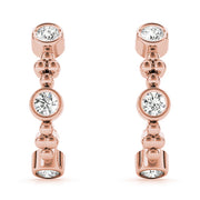 18K Rose Gold 1/2 ct tw J-Hoops Diamond Earring