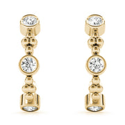 18K Yellow Gold 1/2 ct tw J-Hoops Diamond Earring