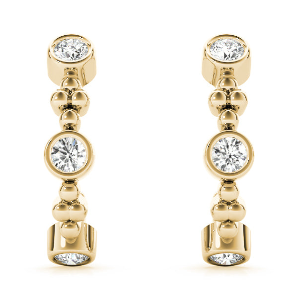 18K Yellow Gold 1/2 ct tw J-Hoops Diamond Earring