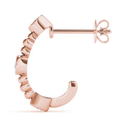 14K Rose Gold 1/2 ct tw J-Hoops Diamond Earring