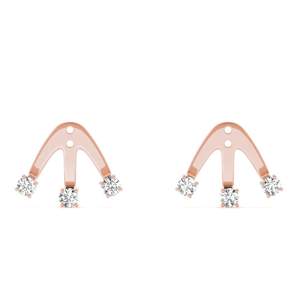 14K Rose Gold 1/10 ct tw Fashion Diamond Earring
