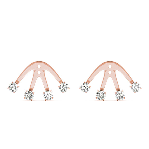 14K Rose Gold 1/15 ct tw Fashion Diamond Earring