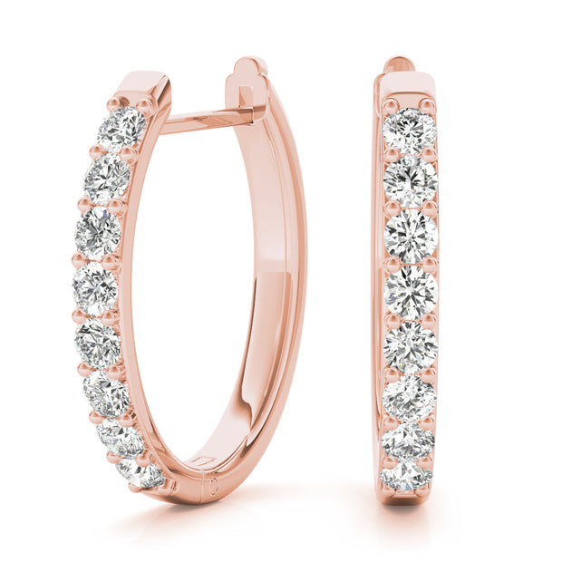 18K Rose Gold 1/10 ct tw Fashion Diamond Earring
