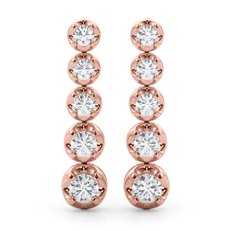 14K Rose Gold 3/8 ct tw New Style Diamond Earring