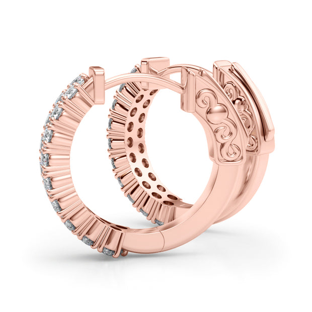 18K Rose Gold 3/8 ct tw New Style Diamond Earring