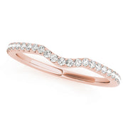 18K Rose Gold 1/4 ct Diamond Wedding Band
