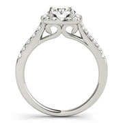1 CT Round Diamond Halo Engagement Ring