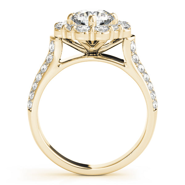 14K Yellow Gold 2 ct tw Halo Diamond Engagement Ring